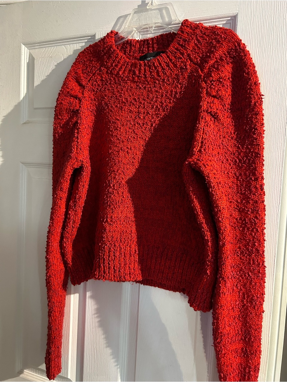 MINKPINK Red Textured Crew Neck Sweater